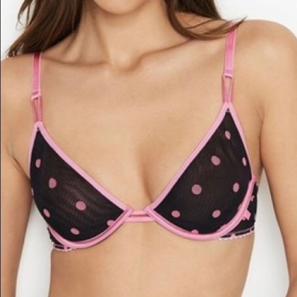 Victoria’s Secret 34E & Large French Cut Thong Panty Pink & Unlined Demi Bra Set - Picture 2 of 15